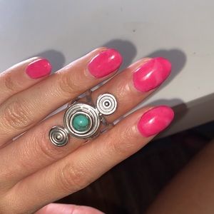 Sz 6 Nina berenato handcrafted ring with turquoise